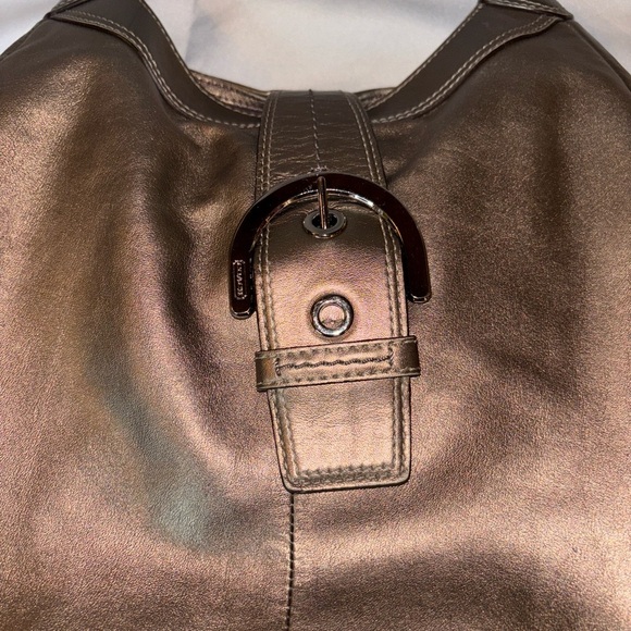 COACH Madison Lynn Satchel F17092 Metallic Bronze Leather Hobo - Picture 7 of 15